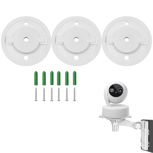 Image of CCTV Camera Holder, Wall Mount Stand for Home Surveillance, Drill-Free Installation for Renters, White Plastic Material with 56mm Dimensions