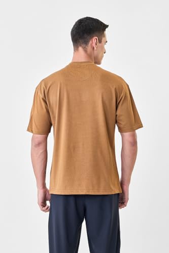 Image of SNITCH Men Oversized Fit T-Shirt | Premium 100% Cotton Breathable Fabric & Smooth Texture | Minimalist Casual Wear T-Shirt with Drop Shoulder & Half Sleeves for Daily Use