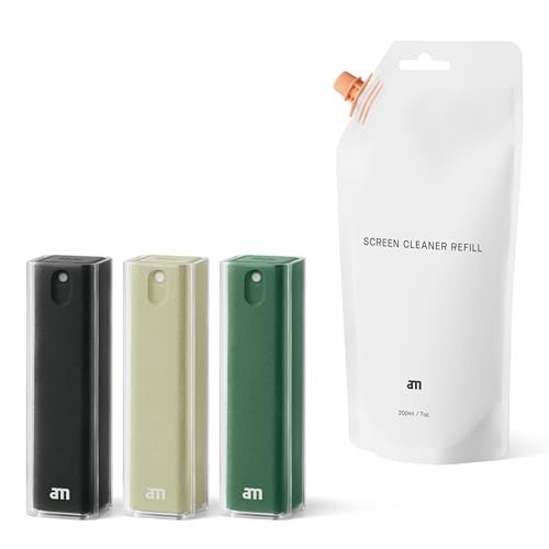 am Nettoyant Écran Set 3 Pièces 200 ML Recharge - Kit de Nettoyage Tout-en-Un pour TV, Tablette, PC/Ordinateur Portable, LCD, LED, Écran Tactile Voiture,...