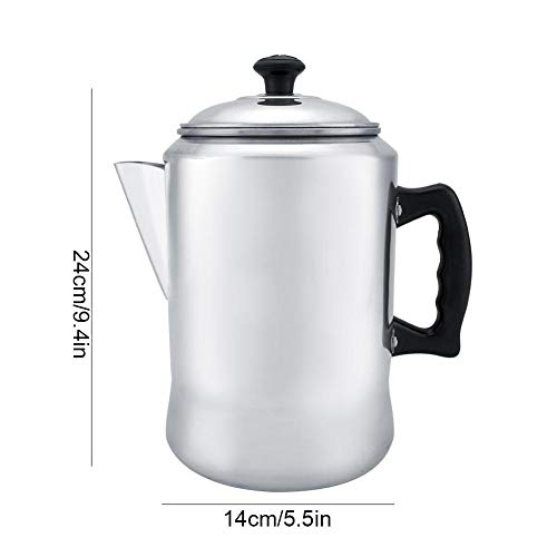 Haofy Aluminum Alloy Coffee Maker Pot Percolator Tea Kettle Stove Top With Lid Silicone Cool Grip #TOP6