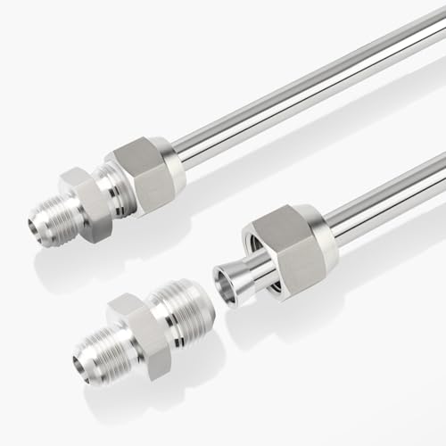 Image of TAISHER 2PCS Forging of 304 Stainless Steel JIC Flare Tube Fitting, 3 /8 inch JIC Male x 1 /2 inch JIC Male, Union