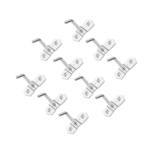 MUSISALY 10pcs Hole Board Hook Pegboard Pliers Holder Clothes Rack Heavy Duty Display Shelf Hook Shelf Holders Grid Wall Shelf Shelves Brackets Heavy Duty Wall Shelf Hooks Iron Silver