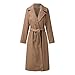 Wintermantel Damen Lang Mantel Damen Winter Wollmantel Winddicht Trenchcoat Elegant Winterjacke Mit Taschen Reversmantel Locker Windbreaker Warm Strickmantel Einfarbig Übergangsjacke Outdoor