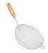 Internet’s Best Oversized Stainless Steel and Bamboo Strainer | Extra Fine | 8 Inch Mesh Colander Sieve with Wooden Handle