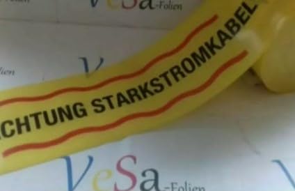 Generisch Trassenwarnband 250m/ 156mm (Achtung Starkstromkabel (Blitz) rote Wellen- gelb)