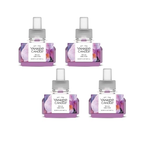 Image of Yankee Candle ScentPlug Refill for Plug in Air Fresheners, Scented Oil Refills, Long Lasting Home Fragrance, Wild Orchid (Pack of 4)