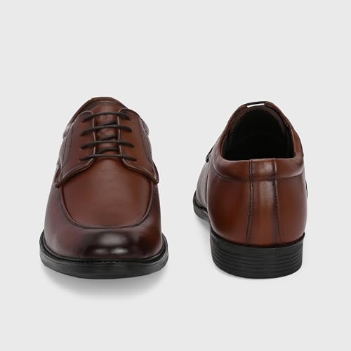 Image of Blue Leather by Centrino Genuine Leather Men's Loafer Shoes | Lightweight Lace-Up Derby Office Wear Oxford Shoe with Cushioned Insole for Meeting,Interview,Wedding, Party,College (4094)