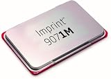 Trodat 9071M Imprint, Cuscinetto imbevuto di Inchiostro di Colore Rosso a base acqua, per Timbri Manuali, per Formati Medio-Piccoli, Misura 90 x 50 mm, Struttura in Metallo e Plastica