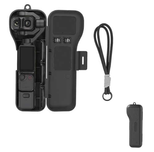 SHEAWA for DJI Osmo Pocket 4P �P�[�X+�n���h�X�g���b�v �d���P�[�X �����Y�t�B���^�[3��MicroSD�J�[�h2���A�n���h�������[ �ϏՌ� ���[�P�[�X ���h�~ �֗� �ړ� �ۊ� �A�N�Z�T���[ (�u���b�N)