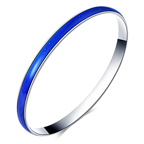 Yumilok Armband Damen Armkette Edelstahl Armbänder Kreis Geburtstags Weihnachten Geschenk Thermo Stimmung Farbwechsel für Sie Frauen Freundin