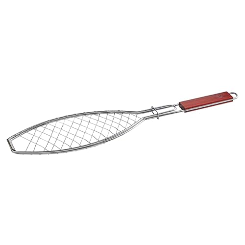 Cesta portátil para pescado, cesta de parrilla de acero inoxidable con mango cómodo, perfecta para verduras, pescado, camarones, accesorios de barbacoa
