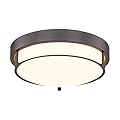 Cargifak 12 inch Flush Mount Ceiling Light, 2-Light Close to Ceiling Light Fixtures with Oil Rubbed Bronze Finish for Bathroom Bedroom Kitchen Hallway, 4822-ORB