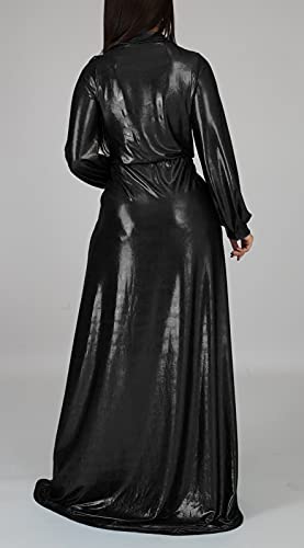 Image of Formal Long Sleeve Dress for Women Sequin Bodycon Ruched Sparkly Dresses