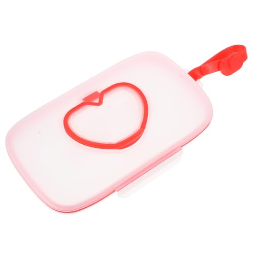 BCOATH Caja Portátil para Toallitas Húmedas Infantiles con Diseño Forma de Corazón Material PP Seguro y Reutilizable Compacto con Cinturón para Colgar Cochecito y Cuna para Uso al Aire y