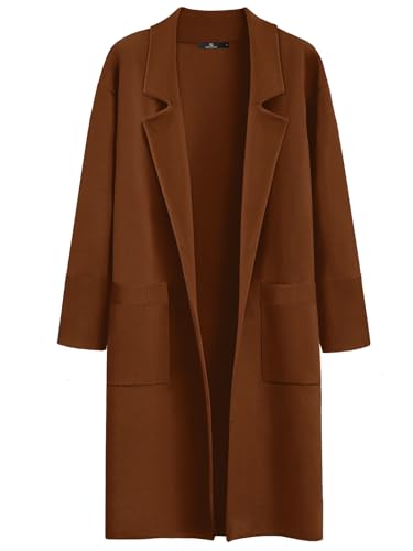 LILLUSORY Women's Long Dressy Cardigan Sweaters Fall Oversized Cozy Jacket Outfits 2025 Date Night Winter Trench Coats