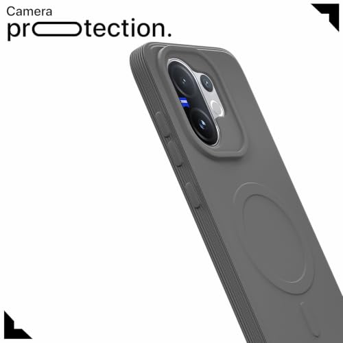 Image of Pikkme Back Cover for Vivo V60 / V60e 5G / Vivo T4 Pro Soft Matte Silicone Mag-Safe Design (Mag-Safe Not Support) Camera Protection | Slim Fit Bumper Cover (Grey)