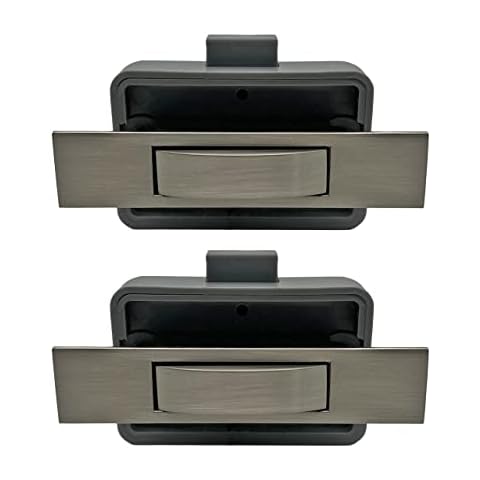 2 Packs Purocean Metal Push Button Latch for Cabinet Cupboard Storage Compartment Rectangle Shape (Nickel) Cover