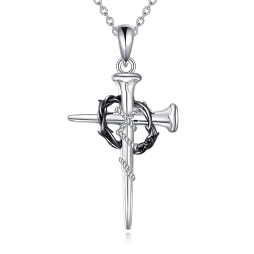 Collier croix en argent 925 pendentif crucifix pour femmes et hommes