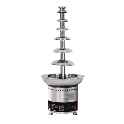 QUSYZD Máquina de Fuente de Chocolate, Cascada Comercial de Fondue de 4 a 7 Niveles con Control de Temperatura para Fiestas, restaurantes, Bodas, Equipos para Buffet, 7 ni,7 Tier