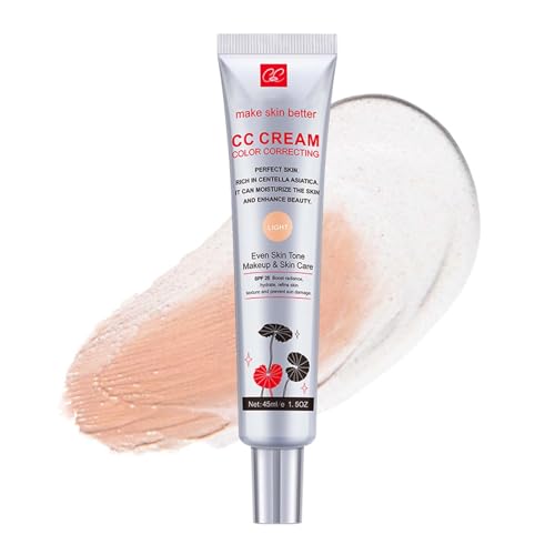 Crema CC Correttiva del Colore - CC Creme con Centella Asiatica - Correttore Tinta per la Pelle con Copertura Totale - Fondotinta Make Up a Copertura Totale con SPF 25 - Migliora il Tono e