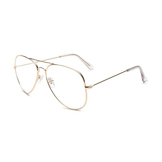 ALWAYSUV klassische Brille Metallgestell Brillenfassung Vintage Brille Dekobrillen