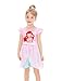 Disney Princess Little Mermaid Ariel Toddler Girl Romper With Tulle Skirt Overlay Pink Bubble Print Ruffle Sleeve Tie Waist Bow Summer Jumpsuit 4-5T
