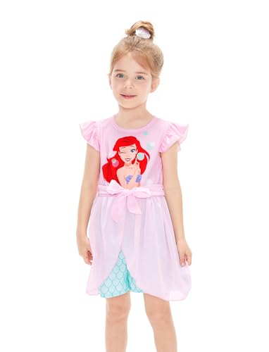 Image of Disney Princess Frozen Elsa Minnie Mouse Stitch Toddler Girl Romper With Skirt Overlay Summer Jumpsuit with Bow 2-6 Years