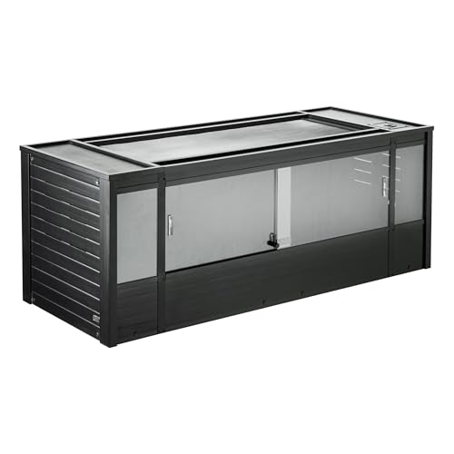 Image of New Age Pet ECOFLEX 60 inch Wide X-Large Reptile Habitat, Mojave Lounge for Snakes, Tortoises & Lizards in Maple, Black & Grey, Easy Assembly, Sliding Glass Doors & Mesh Top