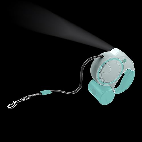 Ultra Green Extendable Dog Lead 5m with LED Light & Waste Bag Holder Poo Bag Dispenser Strong Retractable Leash for Large Dogs Long Training Lead for Small Medium Large Dogs Flexi Leads Reflective - Image 4