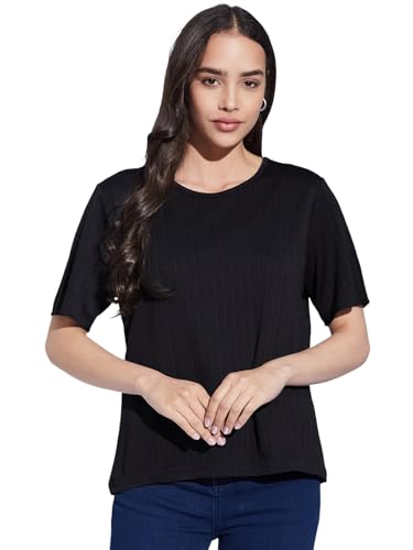 Image of Selvia Women's Solid Regular Fit T-Shirt