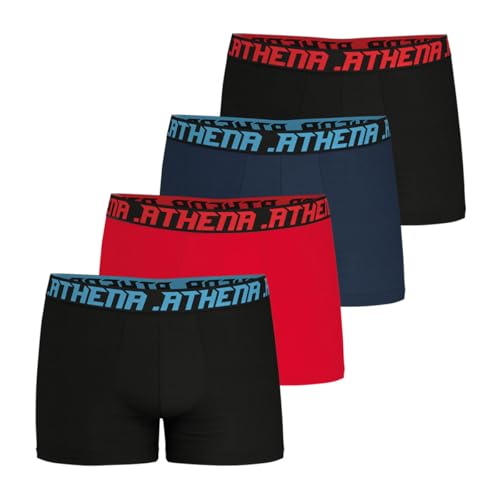 Athena - Lot de 4 Boxers Homme My Petit Prix - Coton Stretch - Label Oeko-TEX® Standard 100