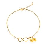 HotMixCold Personalized Infinity Initial Couple Bracelet, Monogram Customized Jewelry | Gold