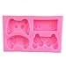 SHOTAY Moule en silicone en forme de manette de jeu pour fondant, gâteau, pâte à sucre, décoration faite à la main Rose