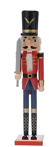 Festiv e Casse-noix en bois avec chapeau Bleu/rouge 60 cm