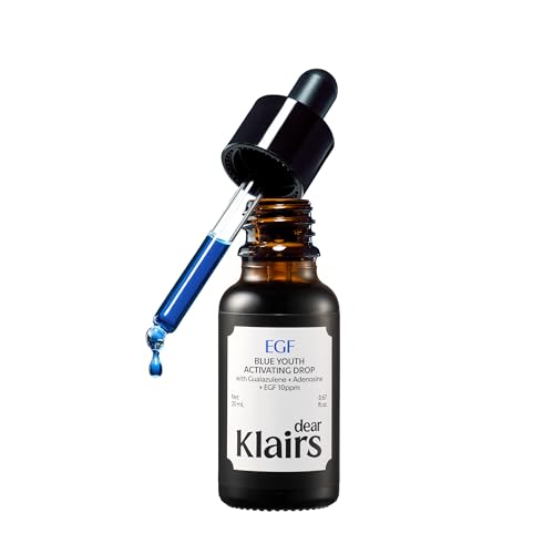 DearKlairs Midnight Blue Youth Activating Drop 0.67 fl oz (20 ml) | Dual EGF Peptides Guaiazulene Adenosine Night Serum Watery Light Texture