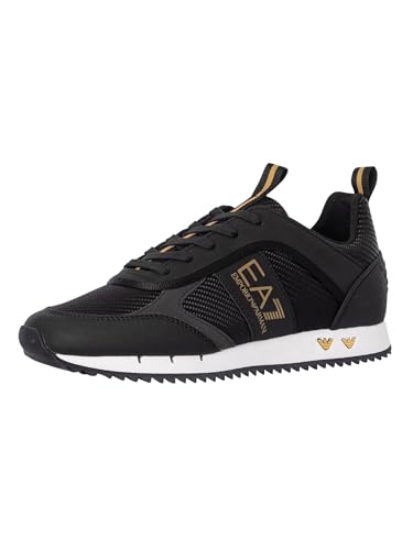Sneaker EA7 Emporio Armani training ecosuede/ mesh black/ gold/ white U25EA02 X8X185 XR175 U003 42