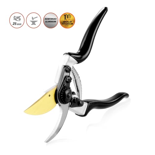 Einhand-Baumschere - Griffe aus geschmiedetem Aluminium - Klingen aus Titan - Hohe Haltbarkeit und Leistung - Ergonomisches Design - Altuna