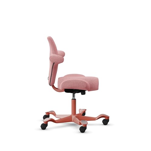 Image of HAG Capisco Standard Chair-Blush Rose Frame-Upholstered Pink Blush