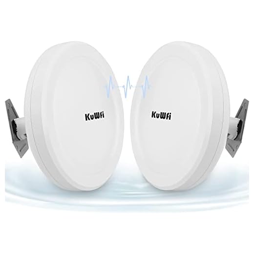 KuWFi 900Mbps Outdoor WLAN Bridge, Punkt zu Punkt WLAN Bridge, Outdoor WLAN Repeater, 5 km High Speeds Optimale Bandbreite bei Erweiterten Punkt-zu-Punkt-Mehrpunkt-Bereichen
