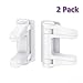 Door Handle Baby Proof, 2 Pack Door Locks for Kids Safety No Drilling, Strong 3M Adhesive Door Lever Lock Child Proof Cabinet Simple Install and No Tools Needed, White