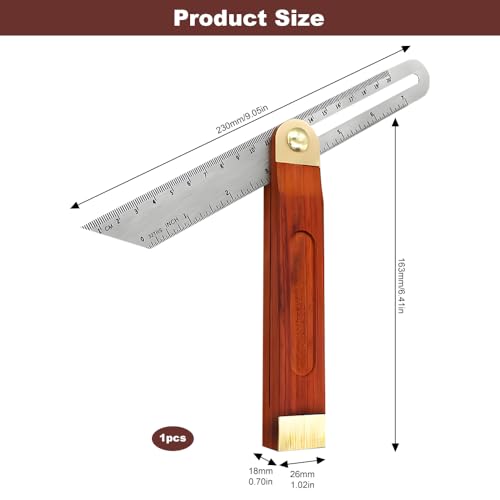 Adjustable Carpentry Squares Set, Hardwood Handle Angle Measurement Tool, T Bevel Angle Finder Craft Bevel Tool for Carpenter Architect Engineer Woodworking 2 Adjustable Carpentry Squares Set, Hardwood Handle Angle Measurement Tool, T Bevel Angle Finder Craft Bevel Tool for Carpenter Architect Engineer Woodworking - Image 2