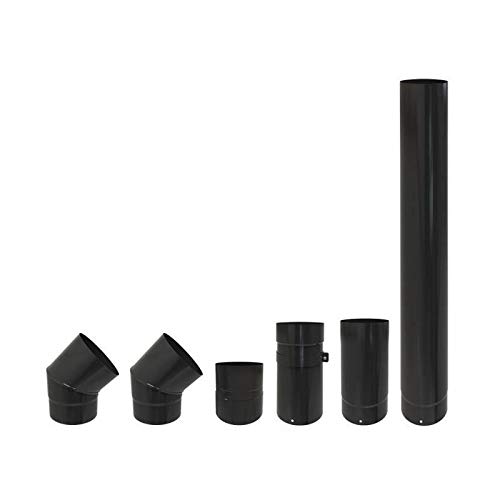 Conduit de raccordement Ø 150 mm en acier noir pour poêle à bois