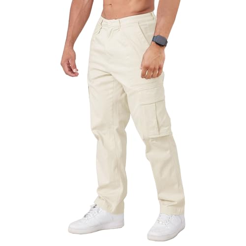 Cargo Pants for Men Casual Baggy Straight - Leg Work Pants Slim Fit Joggers Trousers Tactical Pant with Multi-Pockets