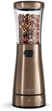 Electric Pepper Grinder, Stainless Steel Rechargeable Salt or Pepper Grinder with 4.5 oz Large Capacity, 1.8