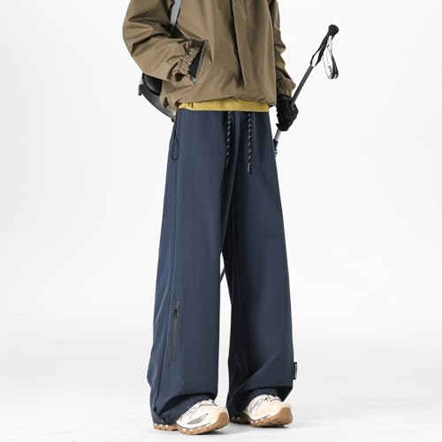 Seidarise Men's Navy Wide - Leg Outdoor Trousers, Adjustable Fit & Zippered Pockets for Outdoor Activities4
