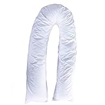 Adam Home 12 Ft Plain Dyed U Body Pregnancy Maternity Body Back Support Pillow Case Cover Only (White)