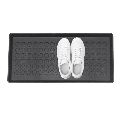 Bandeja de zapatos – Almohadilla de secado impermeable para tenis de entrada con bordes elevados | Organizador de drenaje de botas de 27.9 x 13.75 pulgadas para patio, casa, jardín, porche, uso en