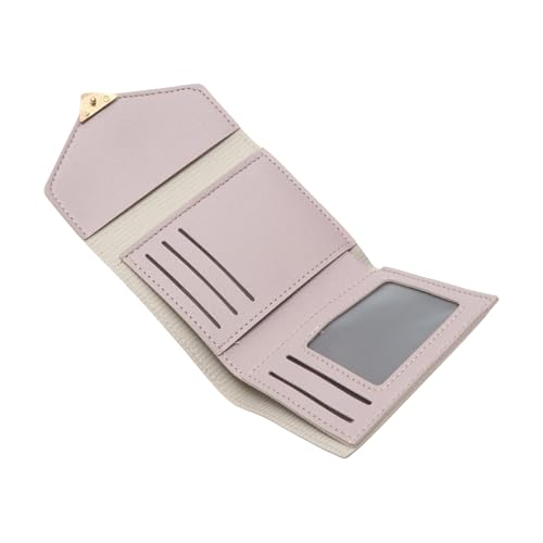 1Pcs Money Wallet 3-Fold Heart-Shaped Card Holder PU Leather Purple 11.5x9cm3