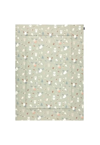 Alvi Krabbeldecke 100x135cm, waschmaschinengeeignet, trocknergeeignet, weich und bequem, mit bunten Motiven, für Babys Baby Forest - Multi Colored