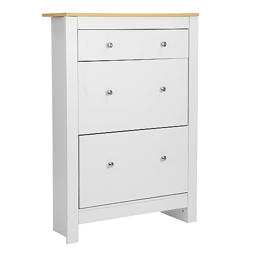 Shoe Cabinet, Wooden Shoe Storage Cabinet,Shoe Storage,Shoe Storage Cabinet For Hallway,For Living Room Bedroom Hall White H 108 X W 78 X D 23 cm